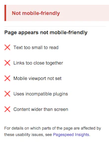mobile site fail